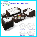 Modern PE Rattan 2 seat sofa coffee table Outdoor furniture sofa set MCD1008